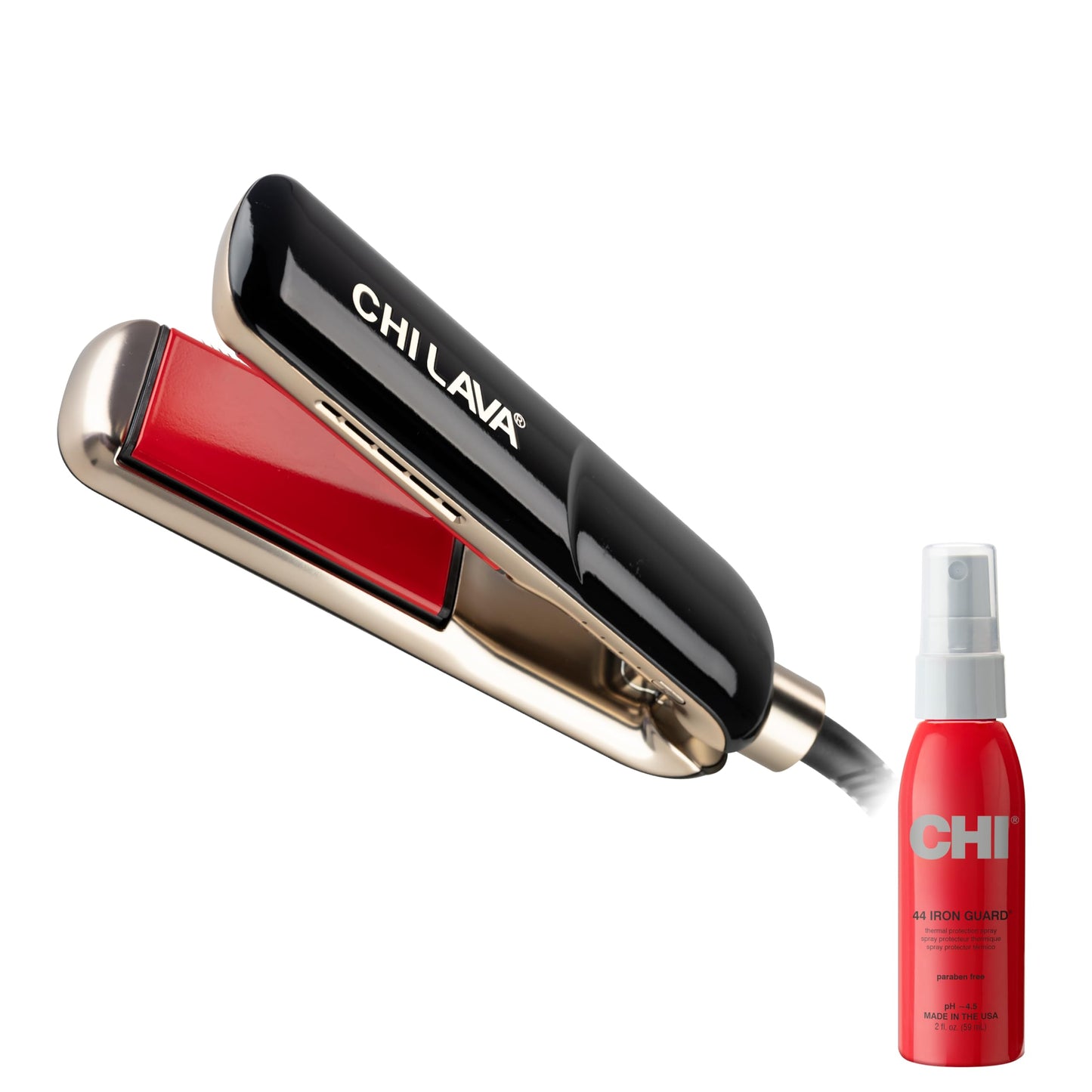 CHI Lava MiniStyler with CHI 44 Iron Guard (2 Oz), Ceramic Hair Straightener for Long-Lasting Shine, Perfect for Daily Use and Travel, 1.5” Iron