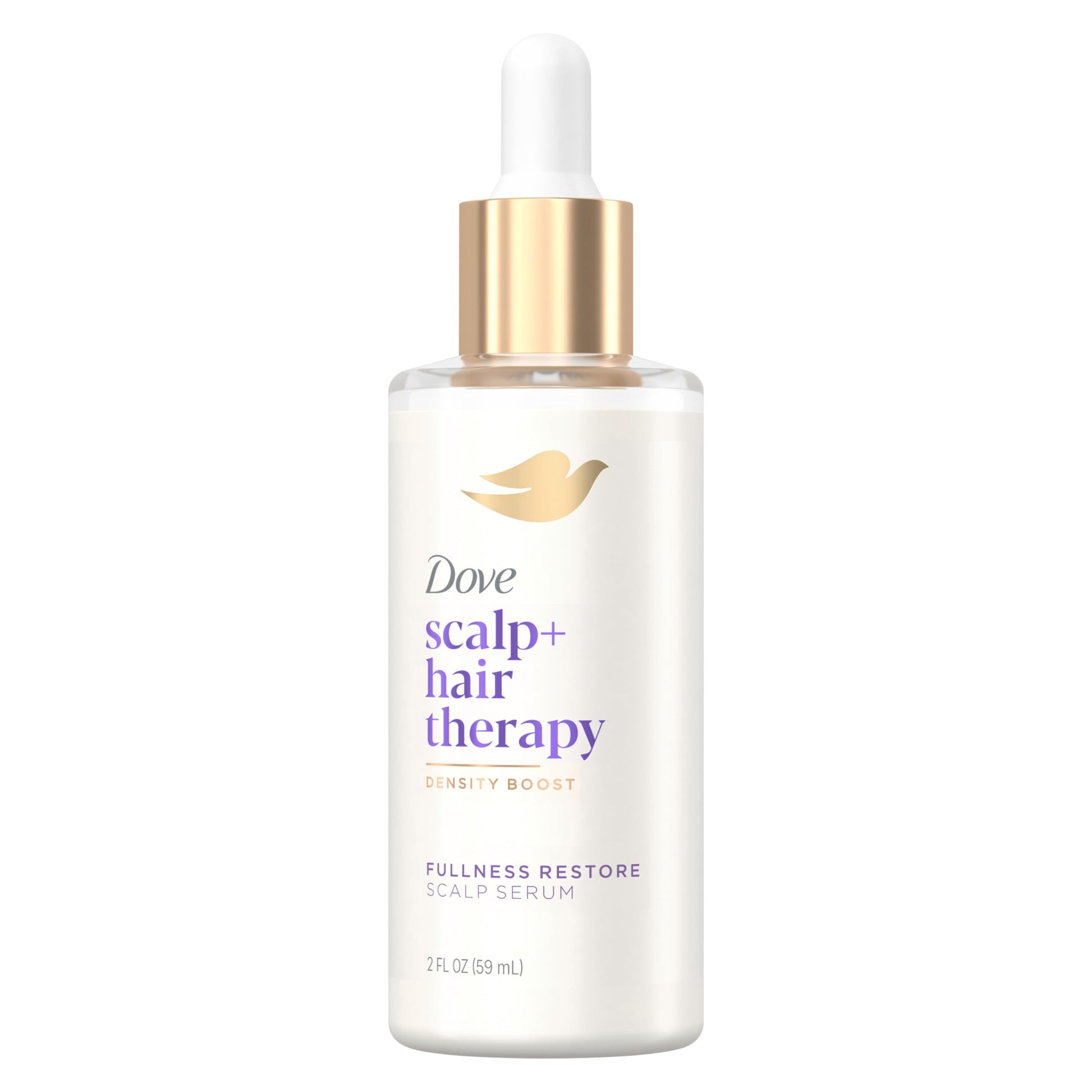 DOVE Scalp + Hair Therapy Density Boost Serum Fullness Restore Visibly Thicker Hair In As Soon As 30 Days, Hydrating & Fast-Absorbing, Instantly Relieves Dry Scalp 2 Fl oz