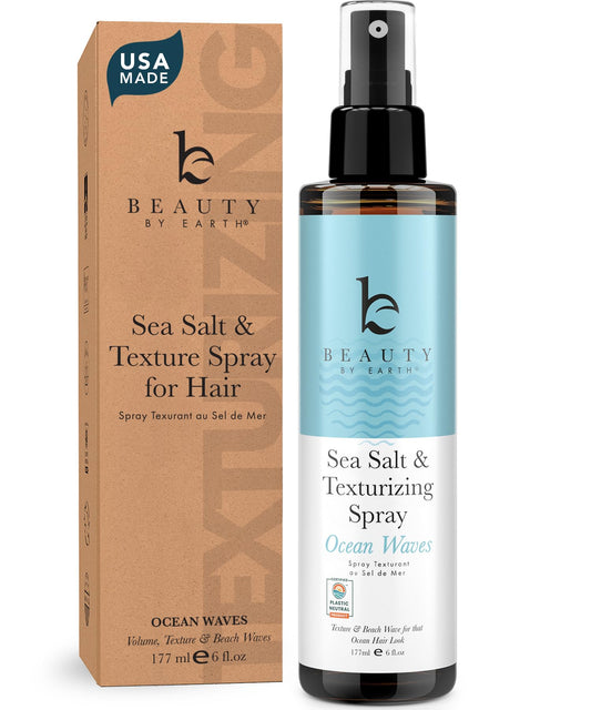Sea Salt Spray for Textured Beach Waves & Volume - USA Made with Organic Ingredients, Texturing and Volumizing Spray for Fine Hair for Men & Women