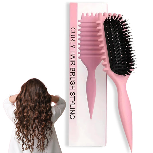 Curling Brush for Curly Hair Detangling & Defining Brush for Coily, Anti-Frizz Styling Tool for Volume, Ideal for Natural Hair Women & Kids