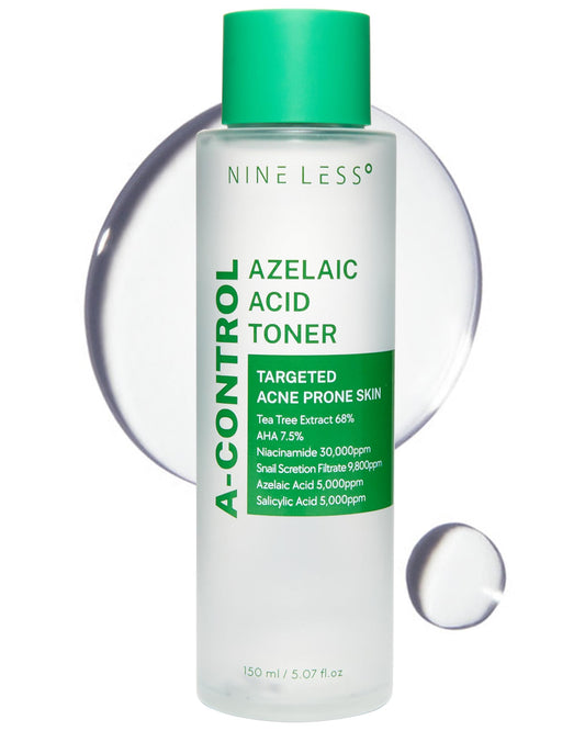 Azelaic Acid Toner Korean Mild Exfoliating Skin Prep for Acne-Prone Skin Salicylic Acid for Pores Calming, Refreshing, Purifying, 5.07 fl.oz.