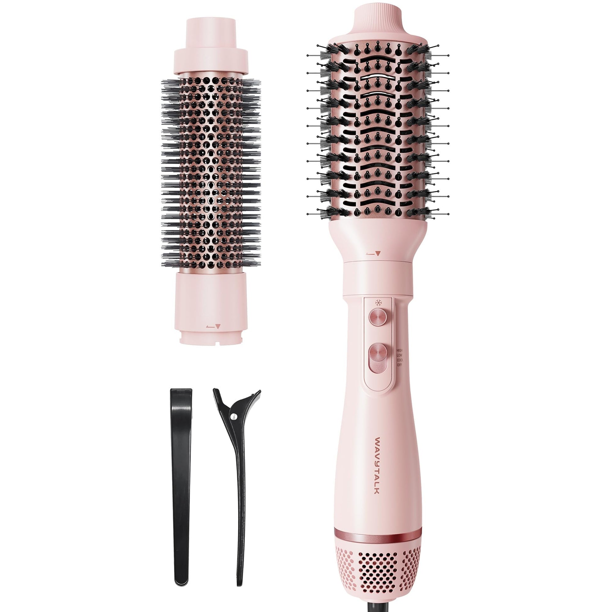 Wavytalk Blow Dryer Brush Set,Air Sculpt 2-in-1 Hot Air Brush Set for All Hair Types, Salon Blowout, Volumizing & Smooth Styling, 212℉ Less Heat Damage,US Only 110-120V