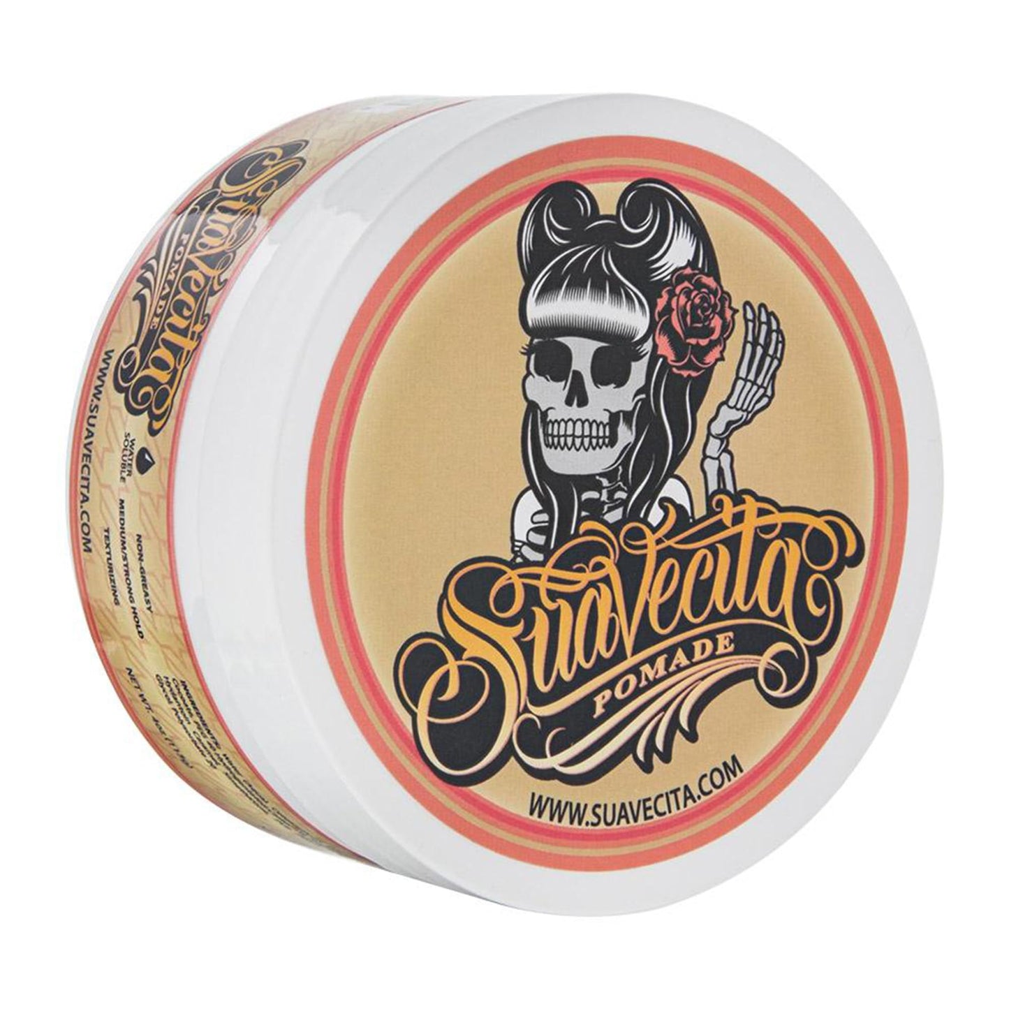SUAVECITO Pomade for Women 4 oz Can Medium Hold Shine Water Based oz Pack Wax Like Flake All Day Hair Free Gel Hairstyles Easy to Wash Out
