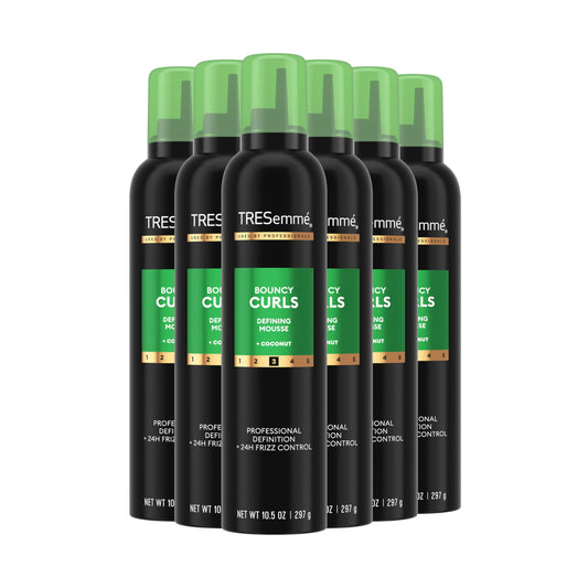 TRESEMME Flawless Curls Nourishing Mousse Pack of 6 With Coconut and Avocado Oil 10.5 oz