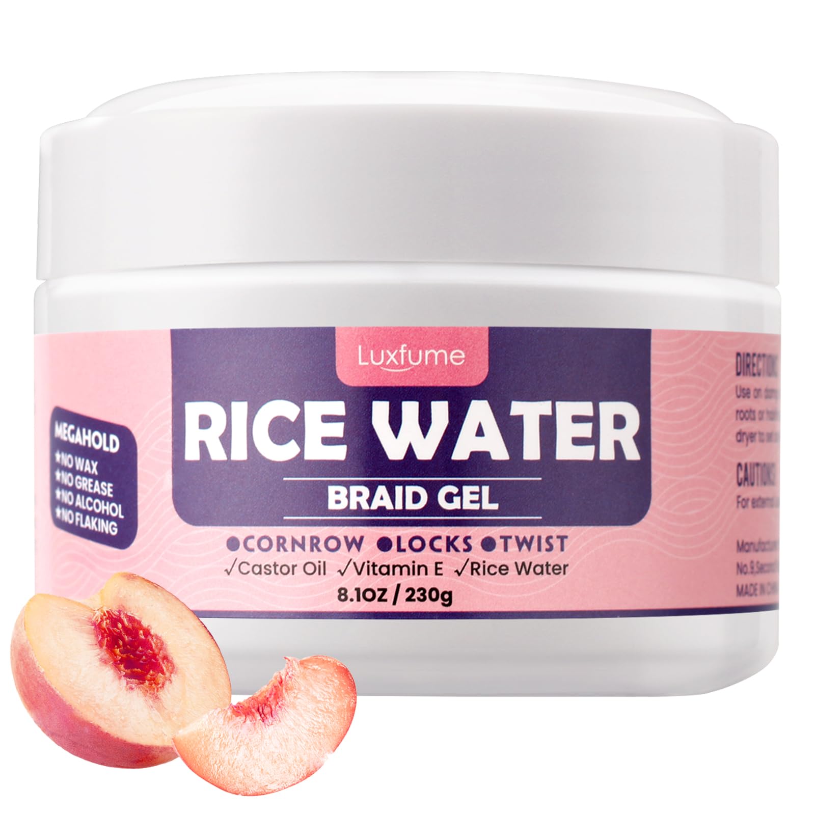 Braiding Gel Extra Hold 8.1 Oz - Great For Braids,Twist, Locs & Smooth Edges - Braid Gel Extreme Hold Adds High Shine,Edge Control,No White Residue,Braiding Hair Gel 230g