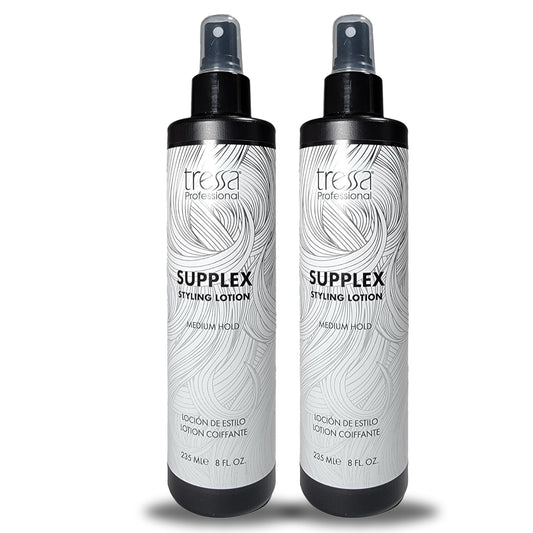 Tressa Supplex Styling Lotion Prevents Heat Damage from Styling Tools, Medium Hold, Light Weight Styling Radiance, 8 fl oz (2 Count)