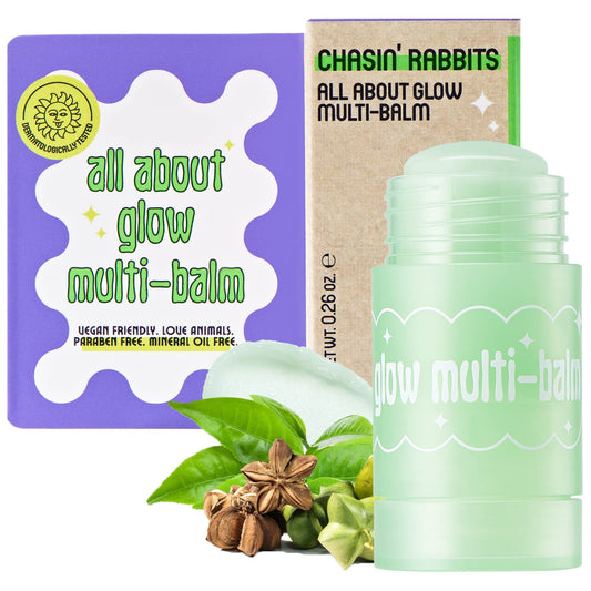 All About Glow Multi Balm | Vegan Korean Skin Care Face, Neck & Lip Balm | Glow Skin Facial Care Beauty Cleansing Balm for Fine Lines, Wrinkles, Redness & Irritation (0.26oz)