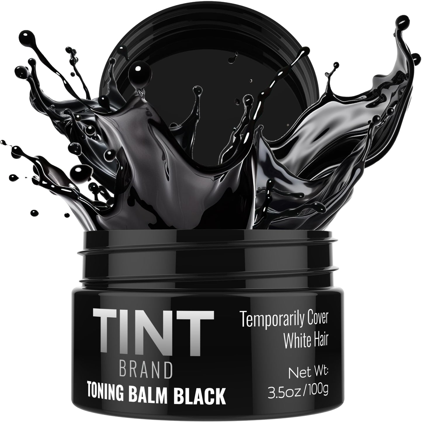 Tint Toning Balm Black Hair Gel for Men, Temporary Grey Hair Darkening, Natural Strong Hold, Styling Black Gel for Men & Women, Travel Size