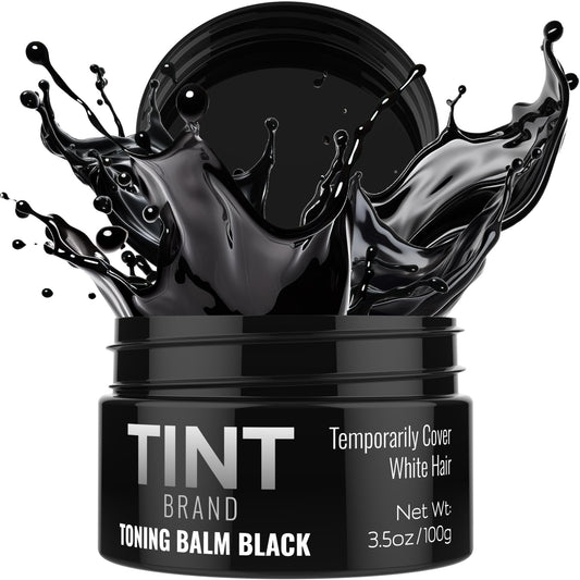 Tint Toning Balm Black Hair Gel for Men, Temporary Grey Hair Darkening, Natural Strong Hold, Styling Black Gel for Men & Women, Travel Size