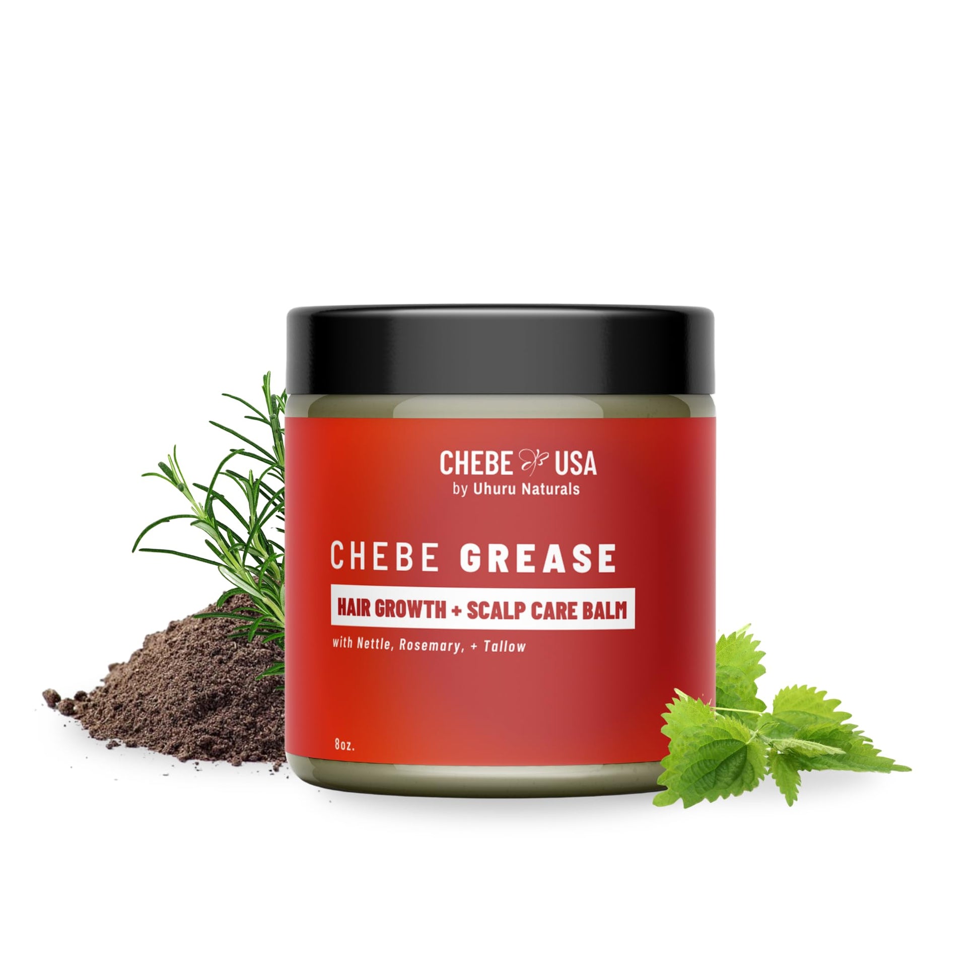 Uhuru Naturals Chebe Hair Grease Chebe Grease for Hair Growth & Scalp Care Moisturizing & Strengthening Pomade for Dry Scalp & Breakage Protection Authentic Chadian Formula 8 oz