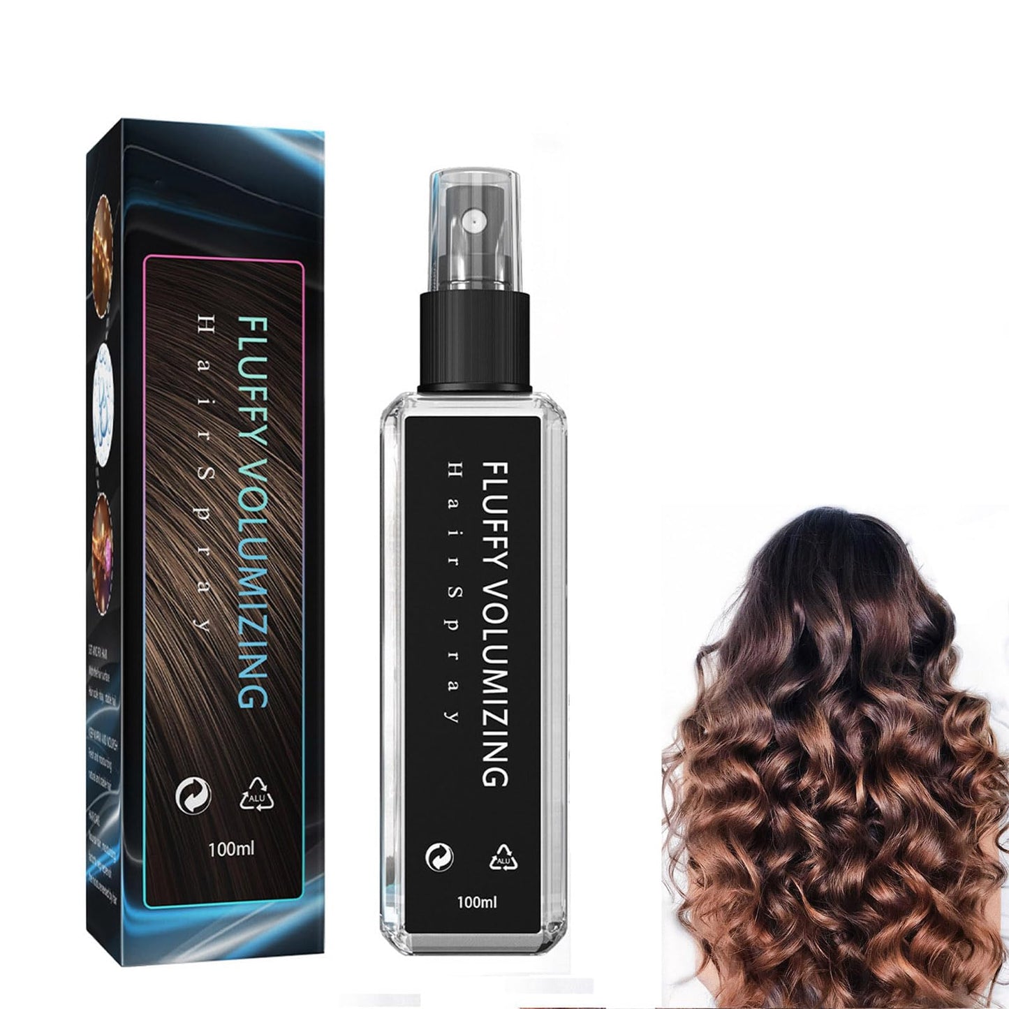 Fluffy Volumizing Hair Spray, Extra-Volume Magic Hair Spray, Long-lasting Instant Volumizing with Non-Greasy & Non-Sticky Formula, Suitable For All Hair Types, 3.57 Fl.Oz