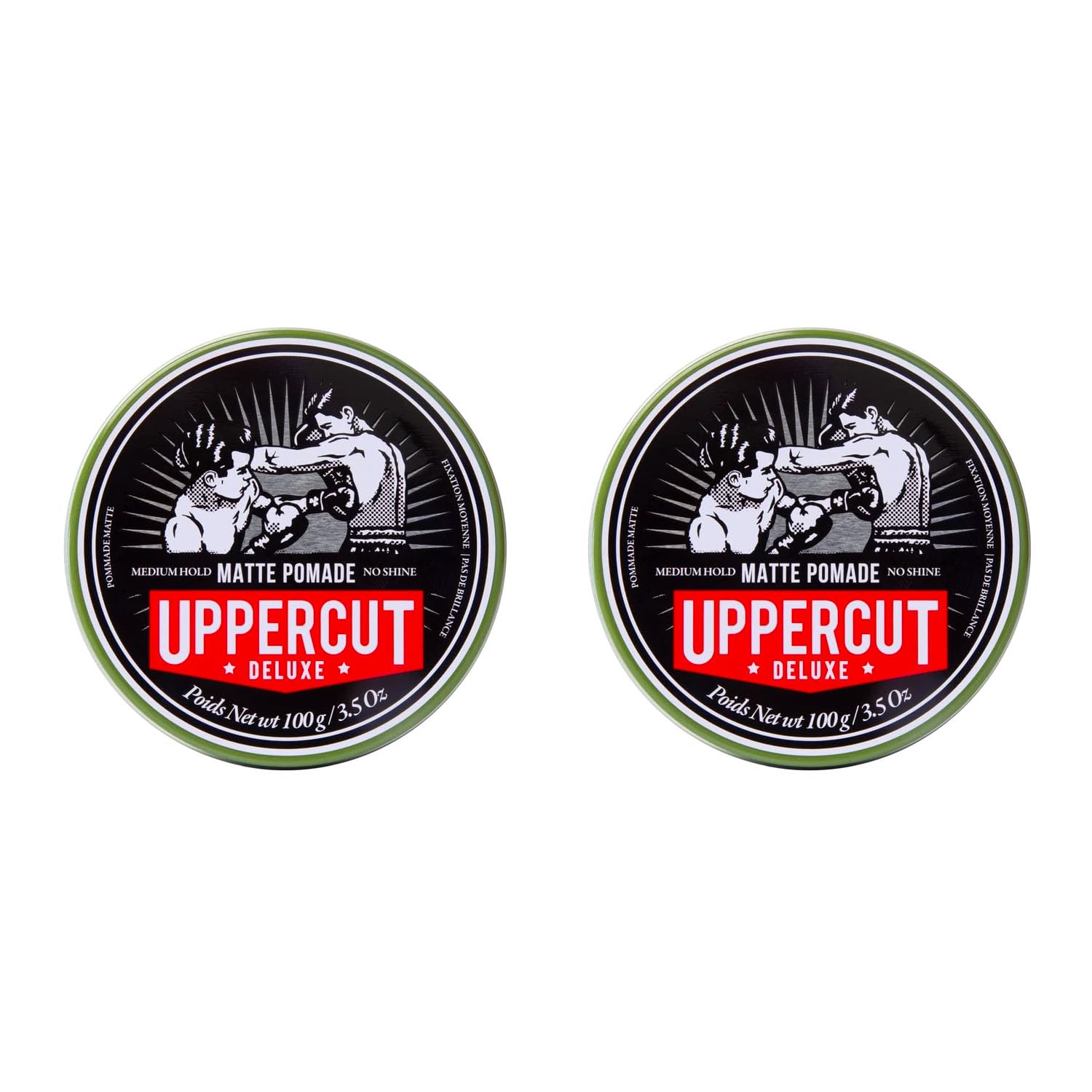 Uppercut Deluxe Matte Pomade Hair Styling Product For Men With A Medium Hold, No Shine Water Based Matte Hair Styling Product Easy Wash Out, No Residue 2 x 100g