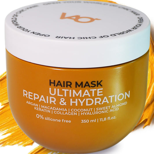 Deep Conditioning Hair Mask for Damaged Hair Intensive Hydrating Hair Treatment with Argan Oil, Shea Butter, Keratin, Hyaluronic Acid Deep Conditioner for All Hair Types 11.8 Fl Oz