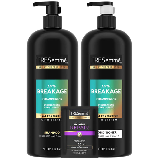 TRESEMME Shampoo & Conditioner, Anti-Breakage + Keratin Mask Strengthening Products for Dry, Damaged Hair