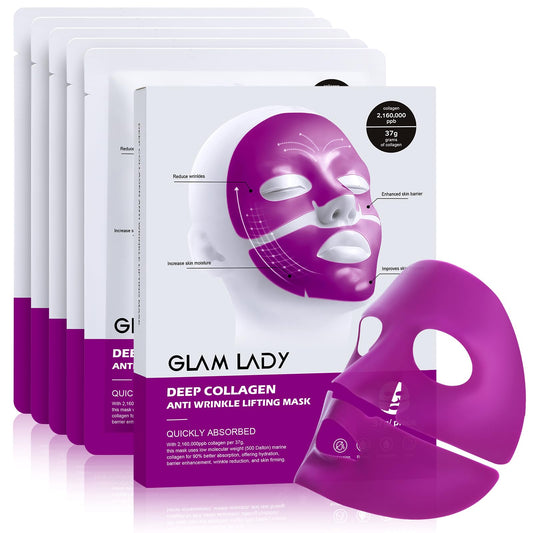 Bio-Collagen Face Mask Korean Skincare Hydrating Anti Wrinkle Lifting Overnight Real Deep Mask with Niacinamide and Hyaluronic Acid