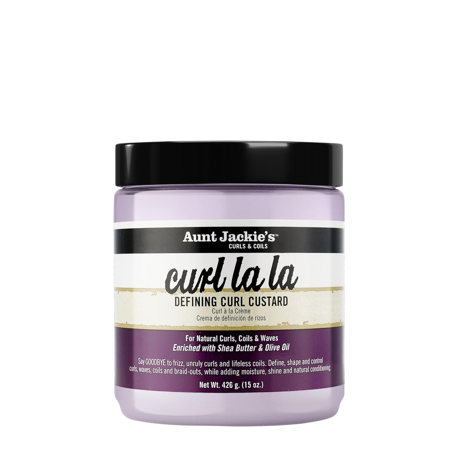 AUNT JACKIE'S Curl La La, Lightweight Curl Defining Custard, Enriched with Shea Butter & Olive Oil, Basic, 15 Ounce