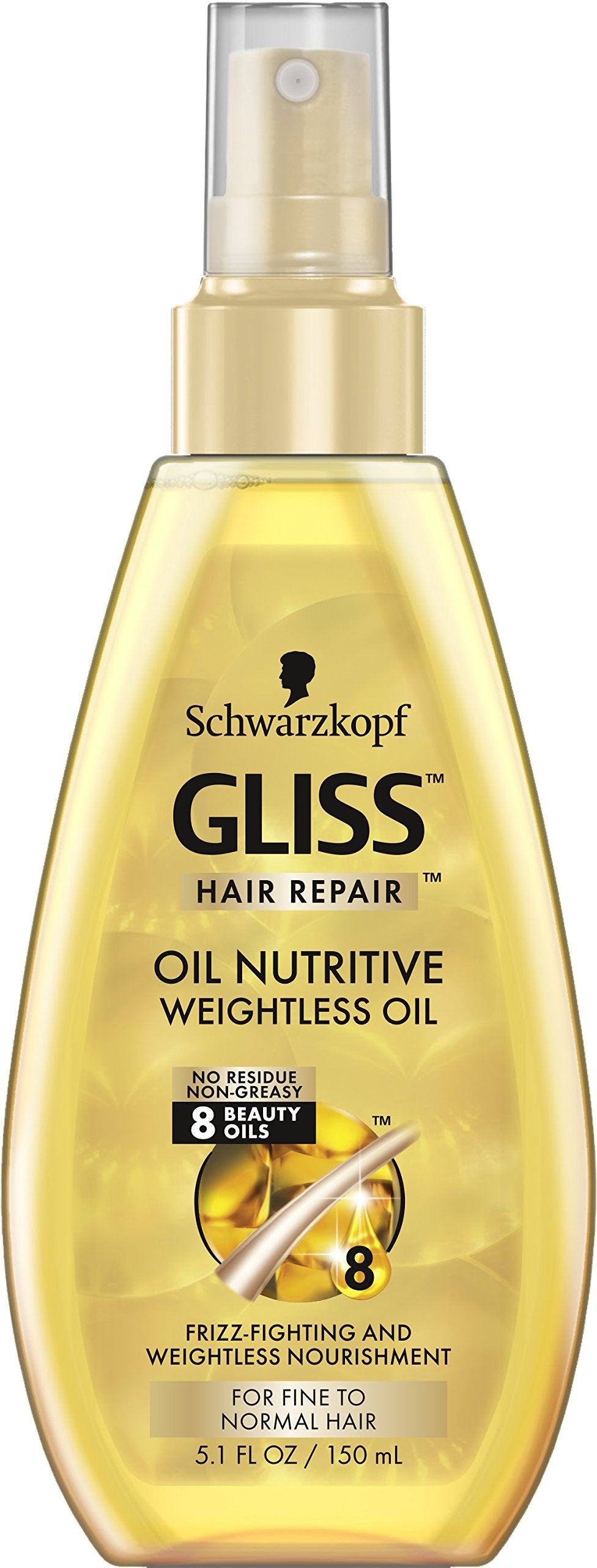 GLISS Hair Repair Nutritive Weightless Treatment Oil, 5.1 Ounce