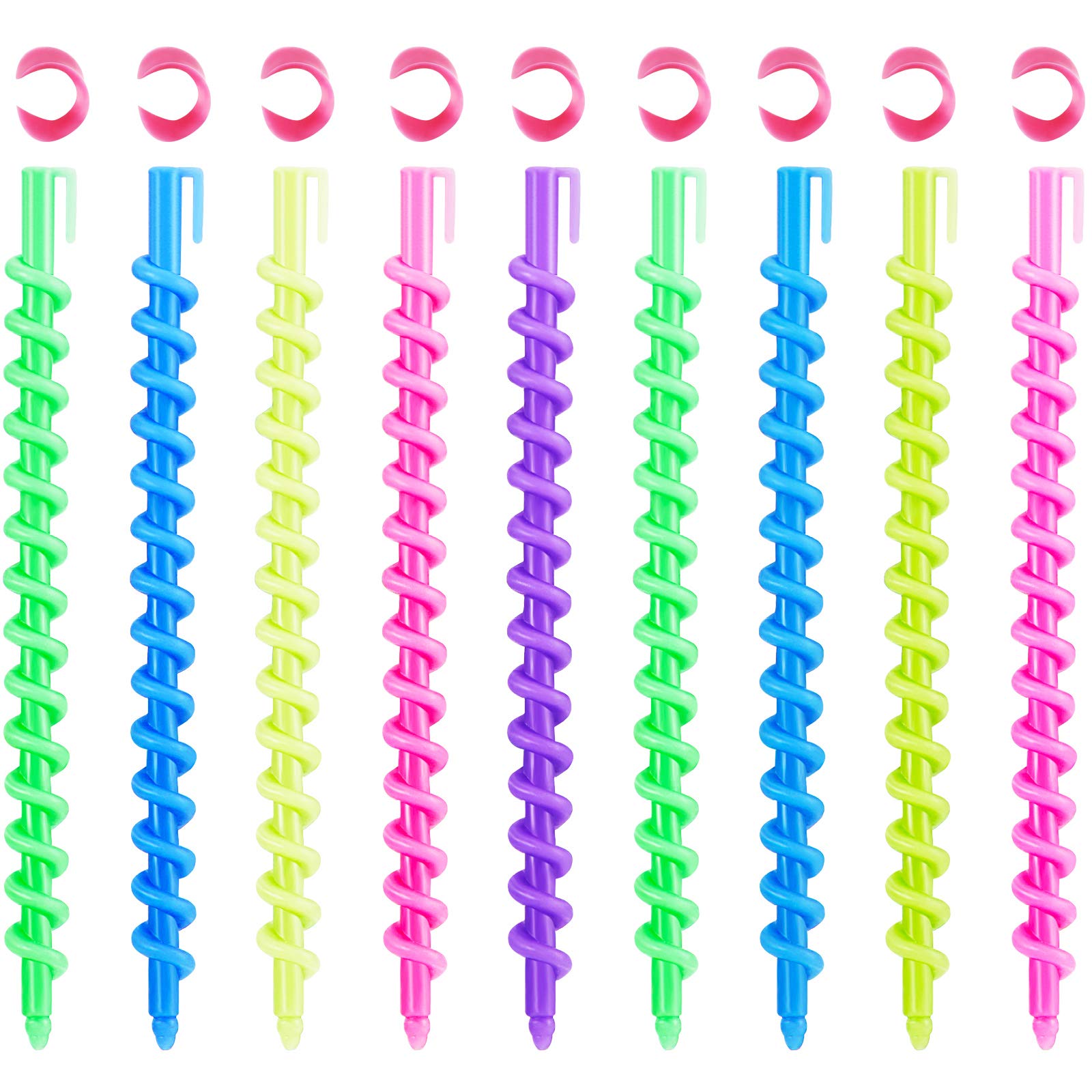 WILLBOND 40 Pieces Hair Perm Rod Spiral Plastic Long Barber Hairdressing Styling Curling Perm Rod Hair Rollers Salon Tools for Women(6.10 x 0.24 Inch)