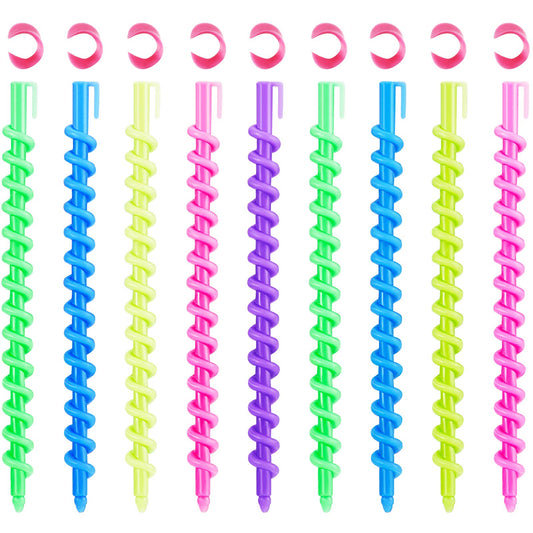 WILLBOND 40 Pieces Hair Perm Rod Spiral Plastic Long Barber Hairdressing Styling Curling Perm Rod Hair Rollers Salon Tools for Women(6.10 x 0.24 Inch)