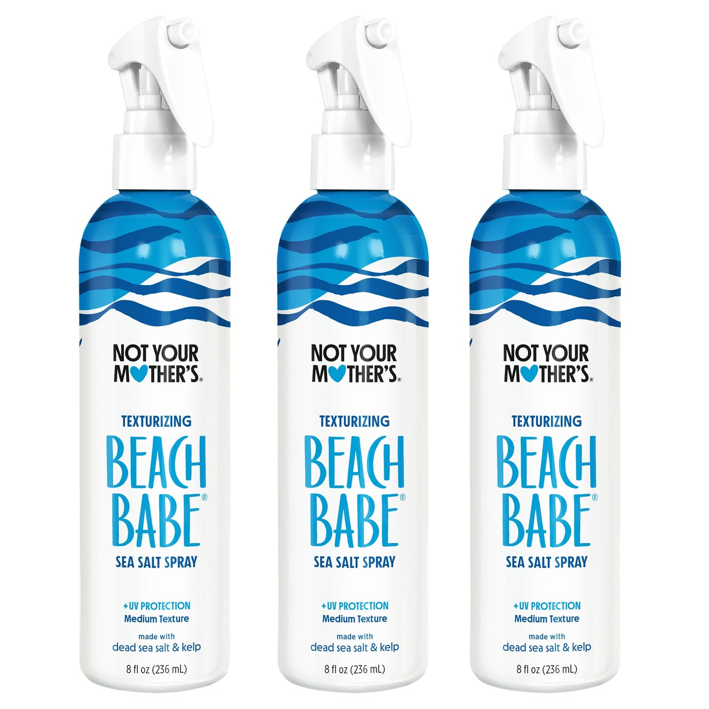 Not Your Mother's Beach Babe Sea Salt Spray (3-Pack) - 8 fl oz - Texturizing Spray for Tousled Hair - Add Texture and Grit to Hair with a Matte Finish