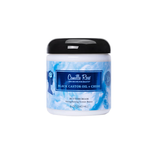 Camille Rose Black Castor Oil & Chebe Buttercream, Strengthening and Styling Butter to Restore Moisture for Thick, Textured Hair, 8 oz