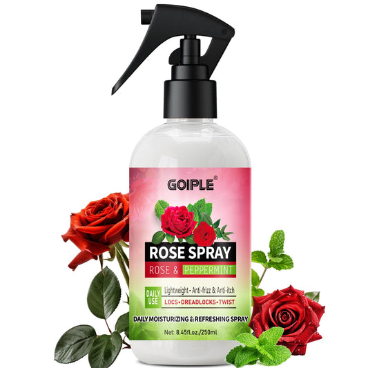 Rose Water for Hair Moisturizing Refreshing Spray for Locs - Rose Water and Peppermint Hair Scalp Moisturizer Hydrating Dreadlock Spray to Nourish Prevents Dry Natural Loc Care and Maintenance 250ML