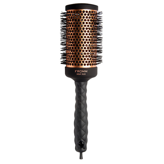 Heat Duo Copper x Ceramic 2" Round Brush for Expert Blowouts and Faster Hair Drying, Roller Hairbrush for Anti-static Styling, Smoothing, Straightening and Shine