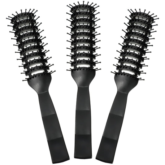 Patelai 3 Pieces Vent Hair Brush for Women Men Black Styling Hair Brush Anti Static Bristles for Wet Short Curly Straight Hair Blow Drying Quickly