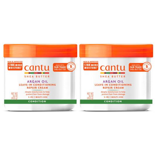 CANTU Leave-In Conditioning Repair Cream with Argan Oil, 16 oz (Pack of 2)