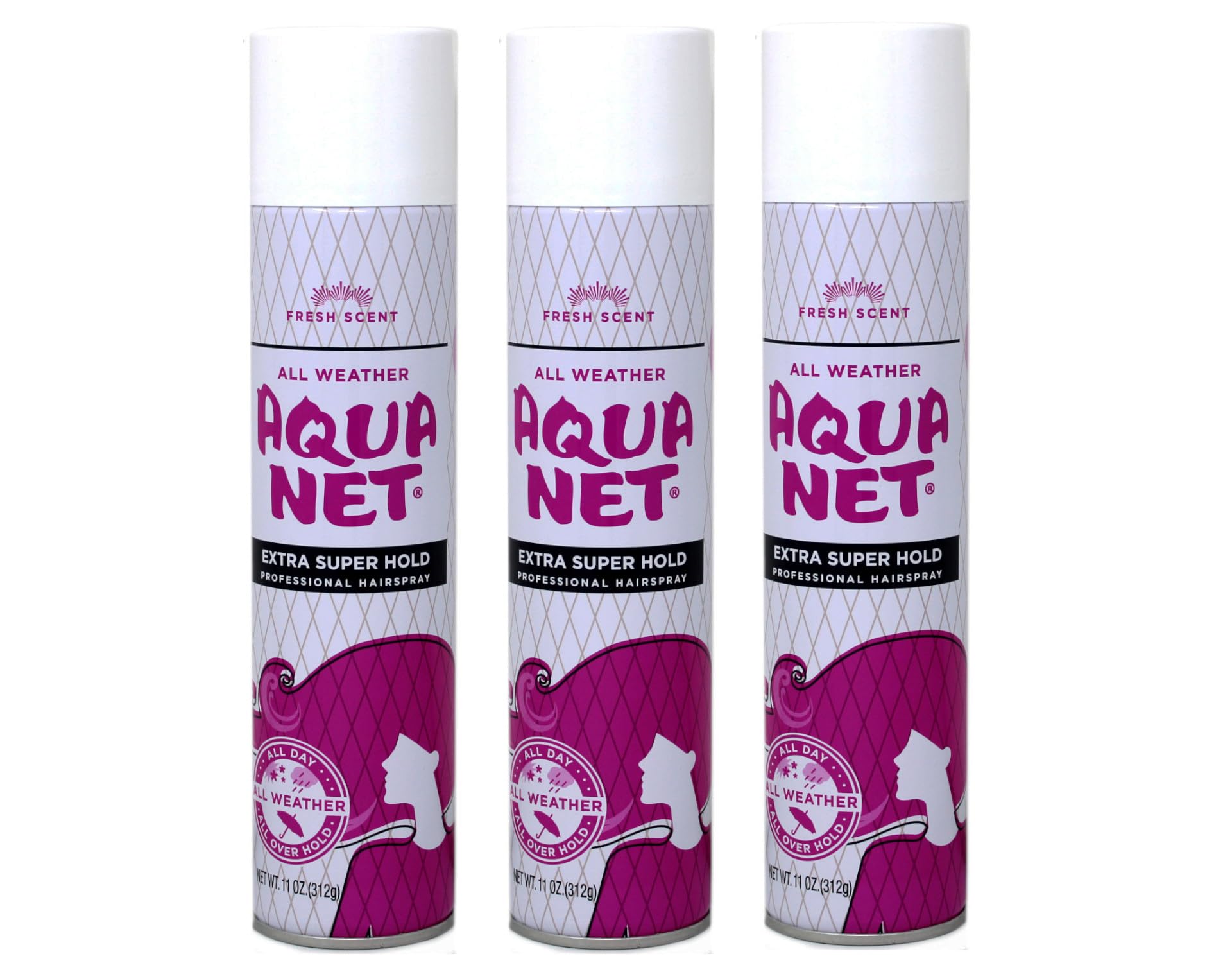 AQUA NET Professional Hair Spray Extra Super Hold Fresh Scent 11 OZ - Buy Packs and SAVE (Pack of 3)