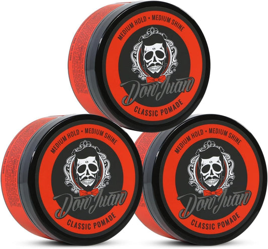 Don Juan Pomade | Medium High Hold | Medium Shine | Water Based | Honey Citrus Scent, 4oz Pack Of 3