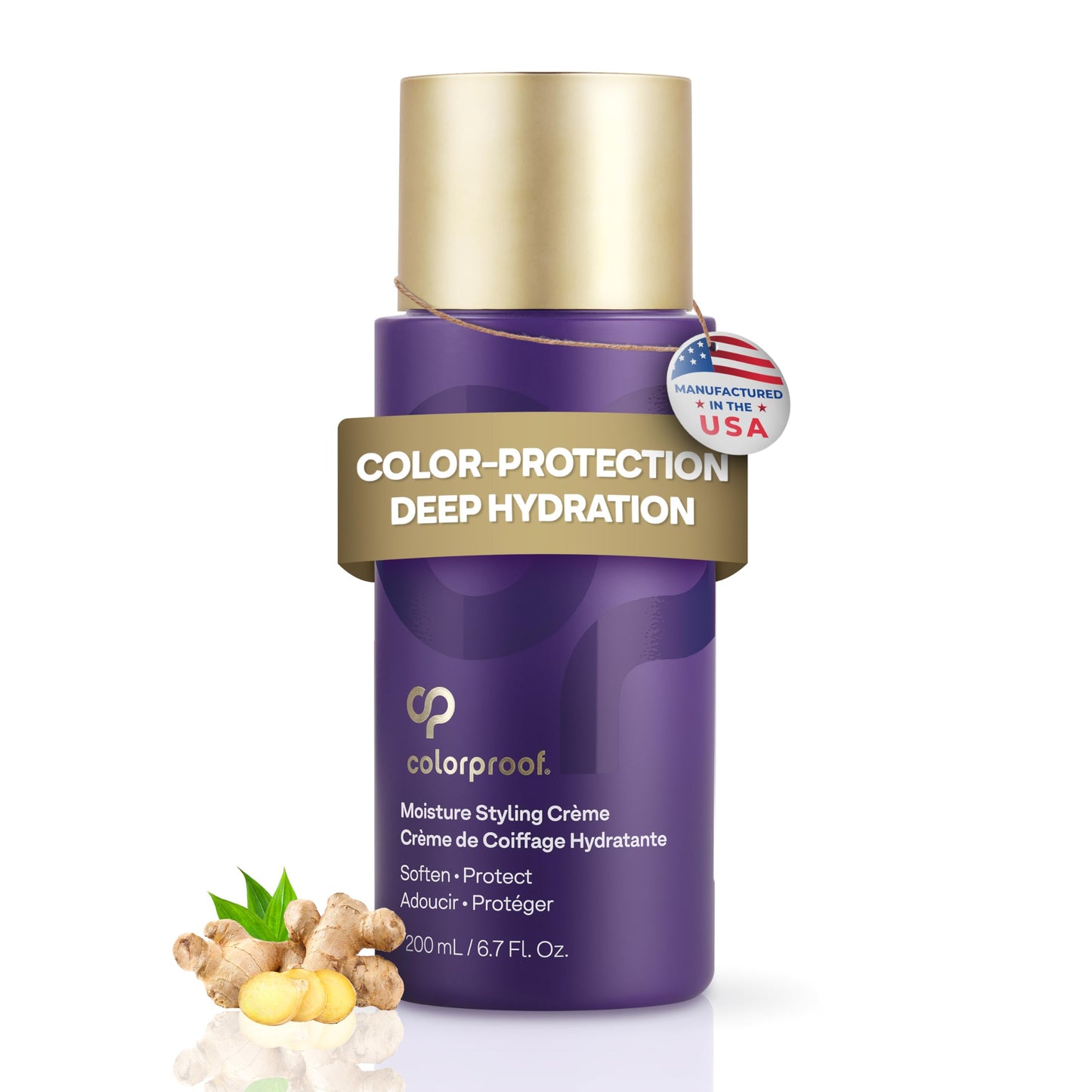 Colorproof Moisture Styling Cr�me 6.7FL. Oz. Leave-In Moisturizing Heat and Color Protection Cream for Smooth & Soft Finish, Gingered Amber Scent