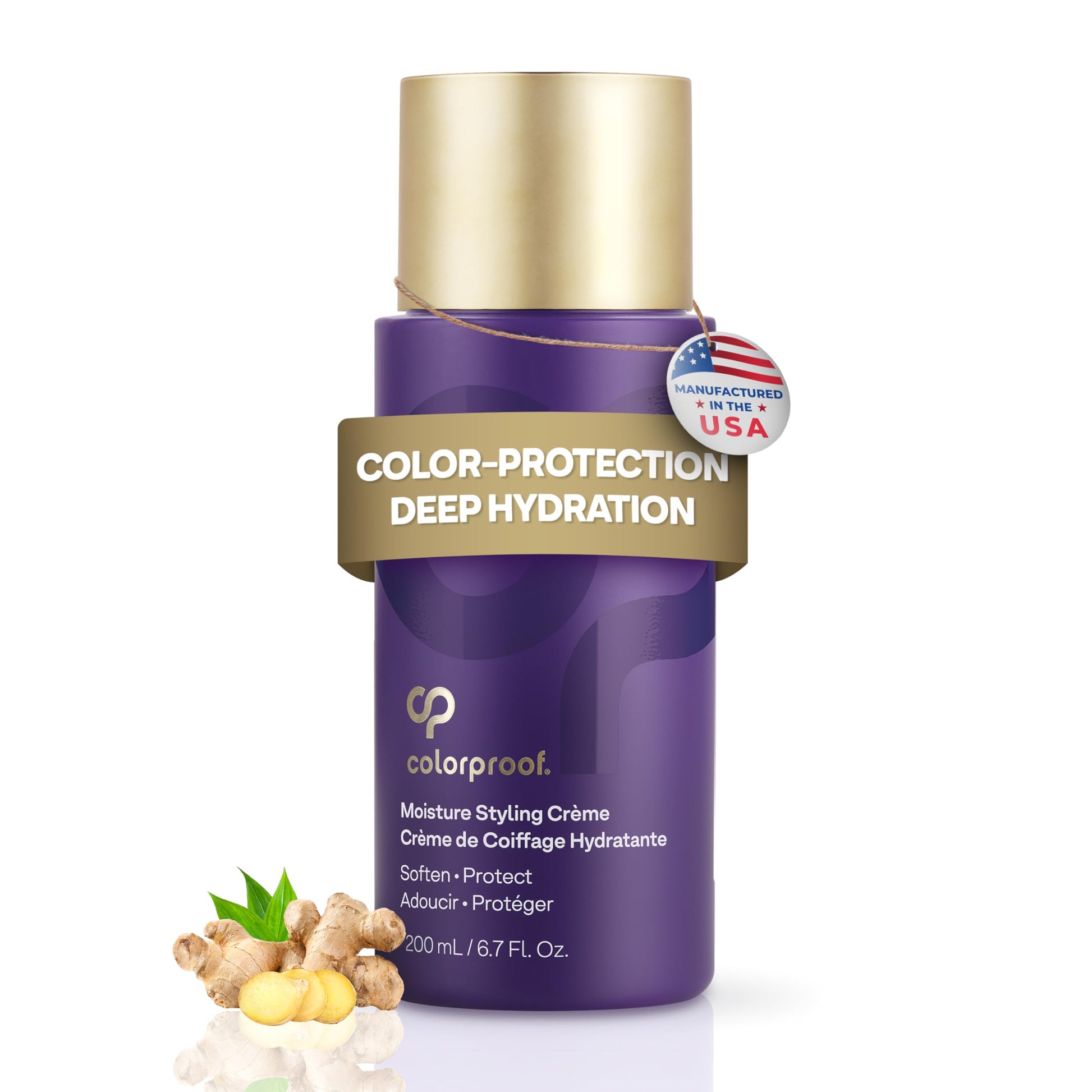 Colorproof Moisture Styling Cr�me 6.7FL. Oz. Leave-In Moisturizing Heat and Color Protection Cream for Smooth & Soft Finish, Gingered Amber Scent