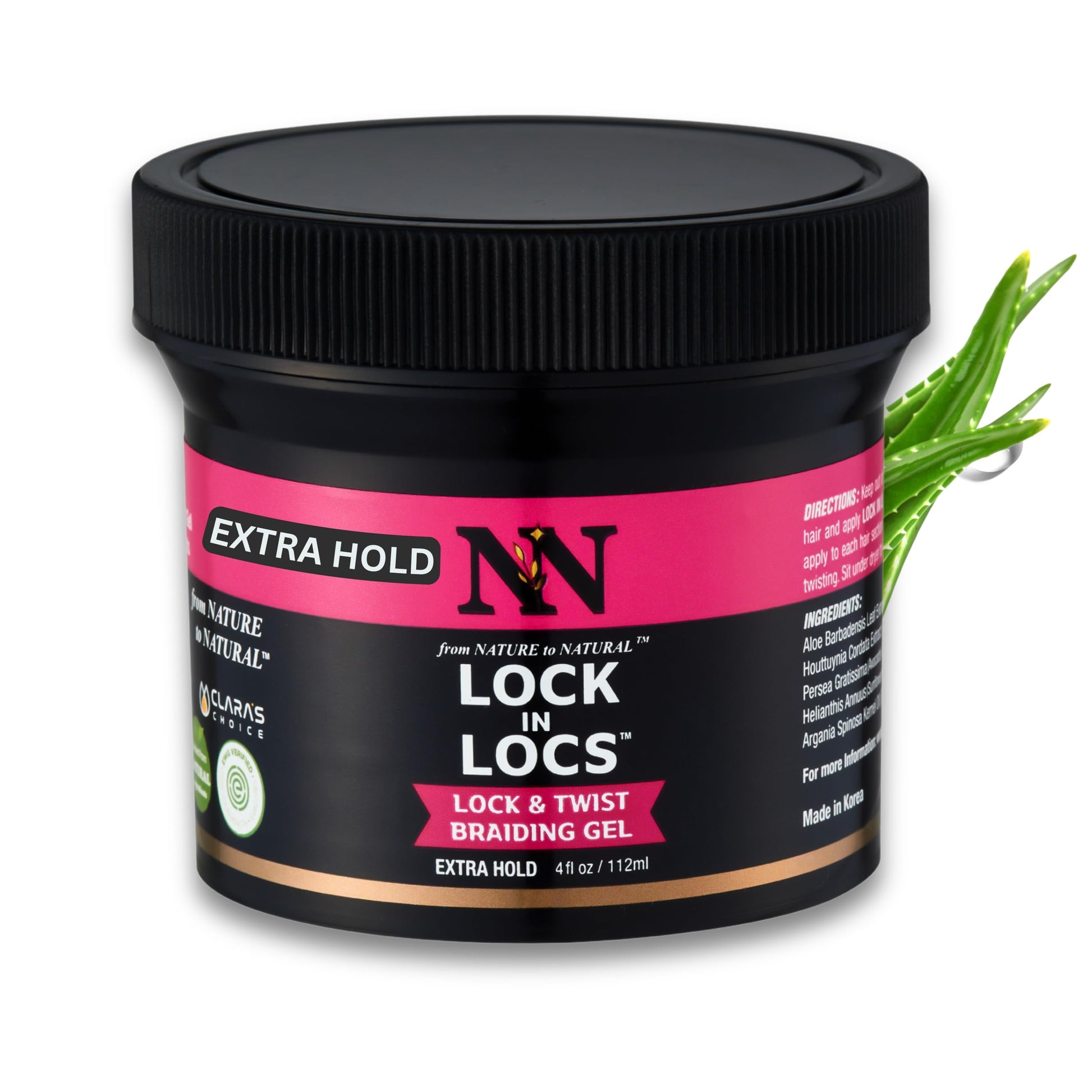Lock in Locs Lock & Twist Braiding Gel, 4 fl oz Extra Hold Loc, Braid & Twist Gel for Locs, Dreads, Box Braids, Retwist Extreme Hold & No Flaking