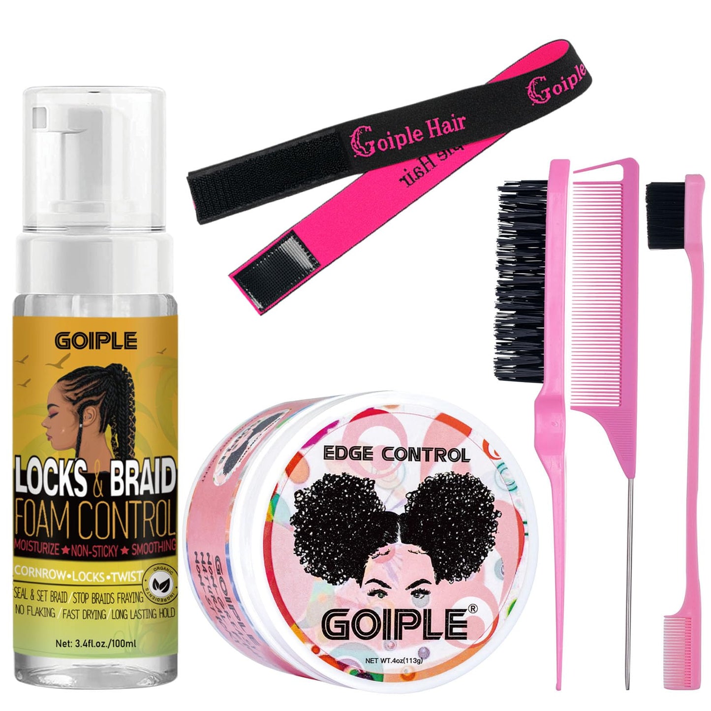 Edge Control Wax for Women Strong Hold Non-greasy Smoother Gel, Styling for Black Hair No Flaking, White Residue, Braiding Braid Mouss Shine and Smooth