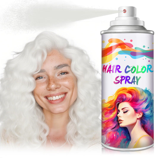 White Hair Spray Color Temporary Kids,Natural Washable Temporary Hair Dye for Halloween,Christmas Cosplay Party,120ML (White)