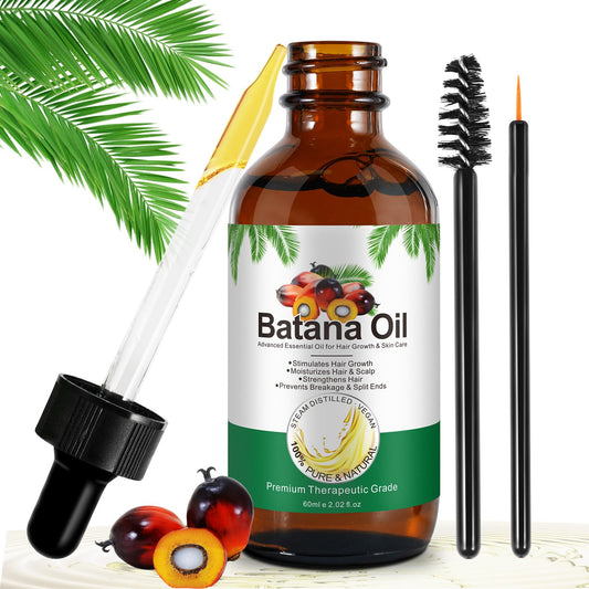 Batana Pure Natural Organic Cold Press Hair Oil for Split Ends, Enhances Hair & Skin Radiance Nourishment