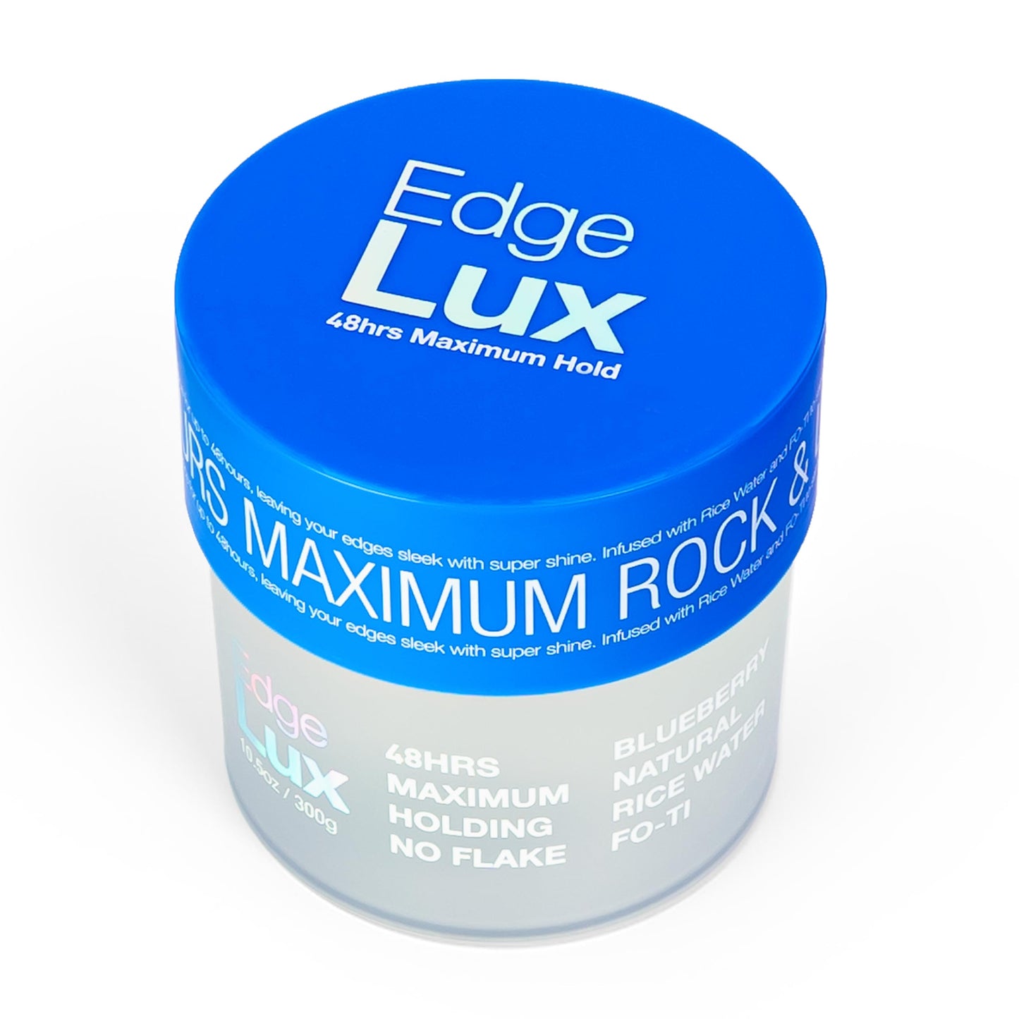 Edge Lux Blueberry Edge Control Gel with Castor Oil, Keratin, Biotin, and Olive Oil - 48 Hour Maximum Hold, Non-Flaking, Non-Greasy, Scented, Conditioning Styling Gel for All Hair Types, 10.58 Ounce
