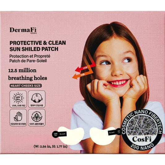 DERMAFi Protective & Clean Sun UV Shield Patch Breathable and Transparent Patch (0.0002 inches nano-thickness) 1pair* 5pack, Korean Beauty, Small size for Kids