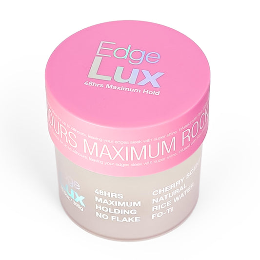 Edge Lux Cherry Edge Control Gel with Castor Oil, Keratin, Biotin, and Olive Oil - 48 Hour Maximum Hold, Non-Flaking, Non-Greasy, Scented, Conditioning Styling Gel for All Hair Types, 10.58 Ounce