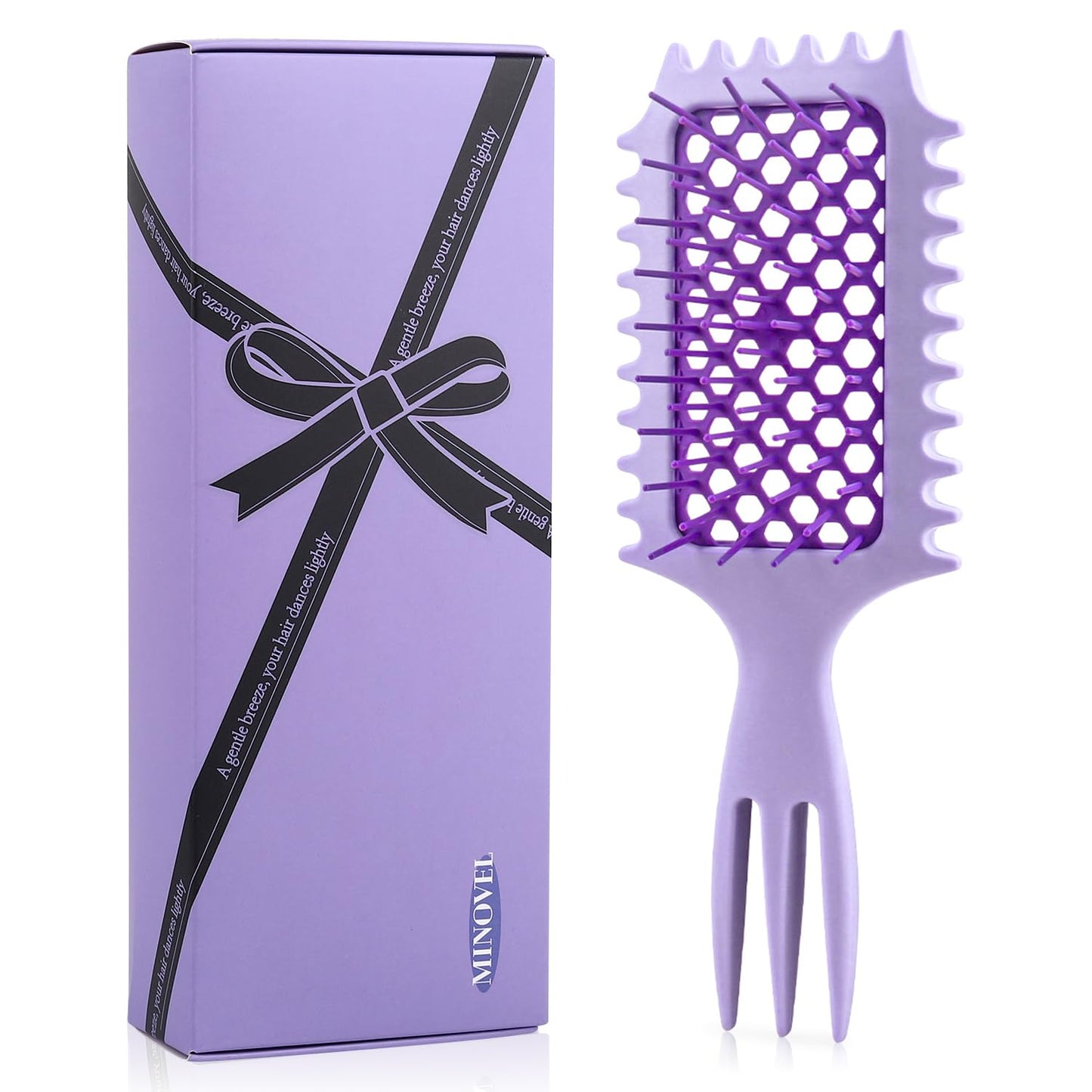 Curly Hair Brush, Bounce Curl Volume Brush for Shaping&Defining,Vented Hair Brush for Wet or Dry Hair Detangling Brush,MInovel