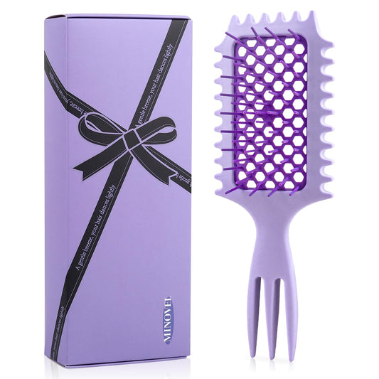 Curly Hair Brush, Bounce Curl Volume Brush for Shaping&Defining,Vented Hair Brush for Wet or Dry Hair Detangling Brush,MInovel
