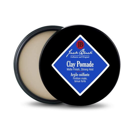 Jack Black - Clay Pomade, 2.75 oz - PureScience Formula, Hair-Sculpting, Natural-Looking Hold, Matte Finish, Buildable Control, Natural Oils, Botanical Extract, Fragrance Free