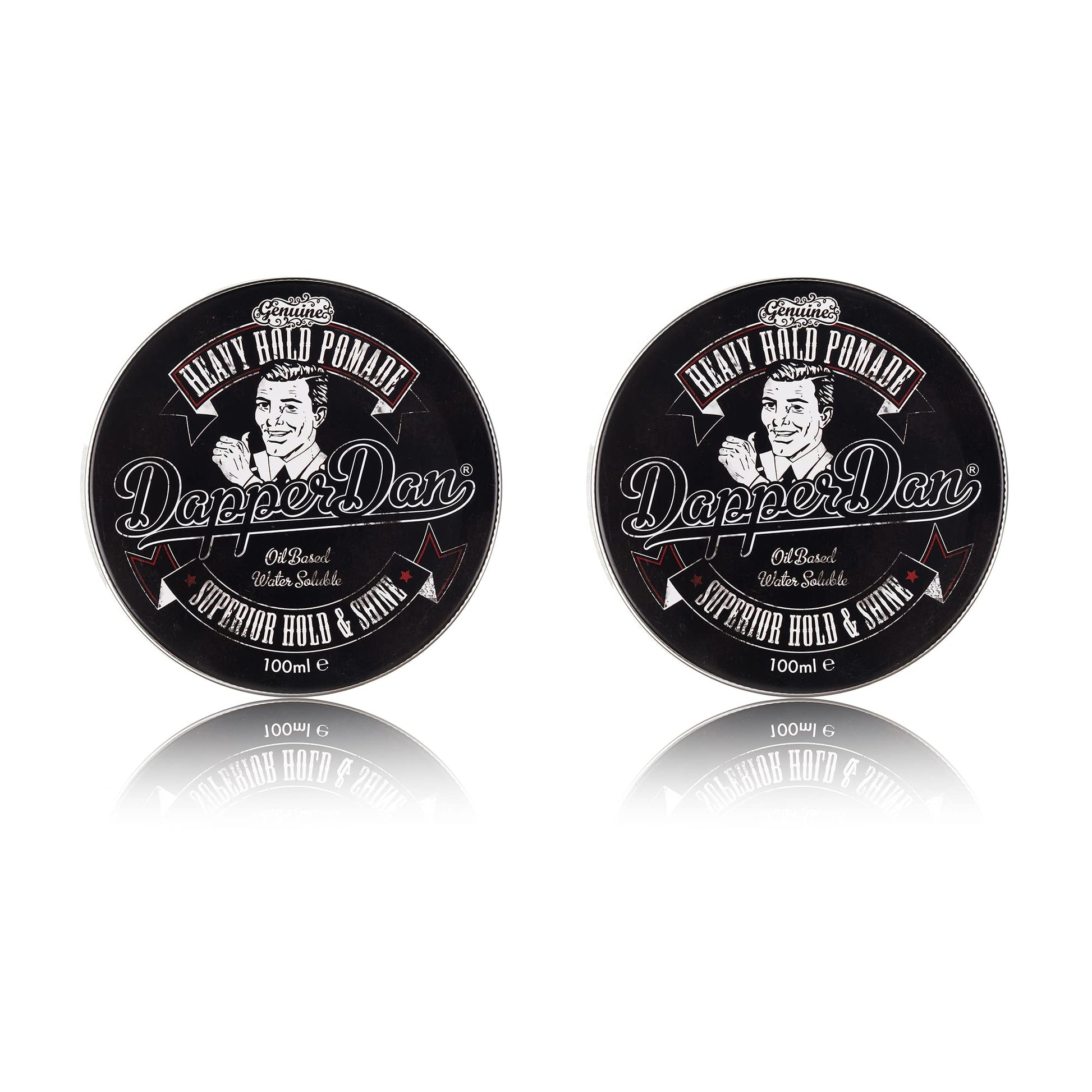 Dapper Dan Heavy Hold Pomade for Men, Strong Hold and High Shine Mens Hair Styling Product, Oil Based, Water Soluble, Liquorice and Vanilla Scent, 2 x 3.38 fl oz
