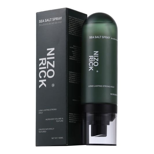 Sea Salt Spray for Men - Texturizing Spray for Beach Waves, Volume & Strong Hold - Non-Sticky, No White Residue with Sargassum Extract (100ml)