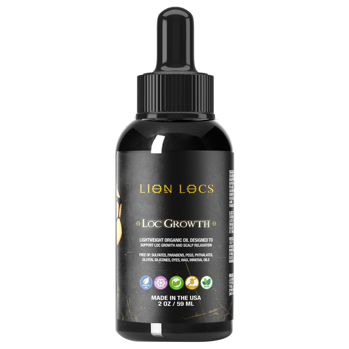 Lion Hair Growth Oil and Scalp Relaxer | Light Styling for Dreadlocks, Braidlocks, Braids, Faux Locs, Crochet Locs, Boho Locs, or Sisterlocks (4oz)
