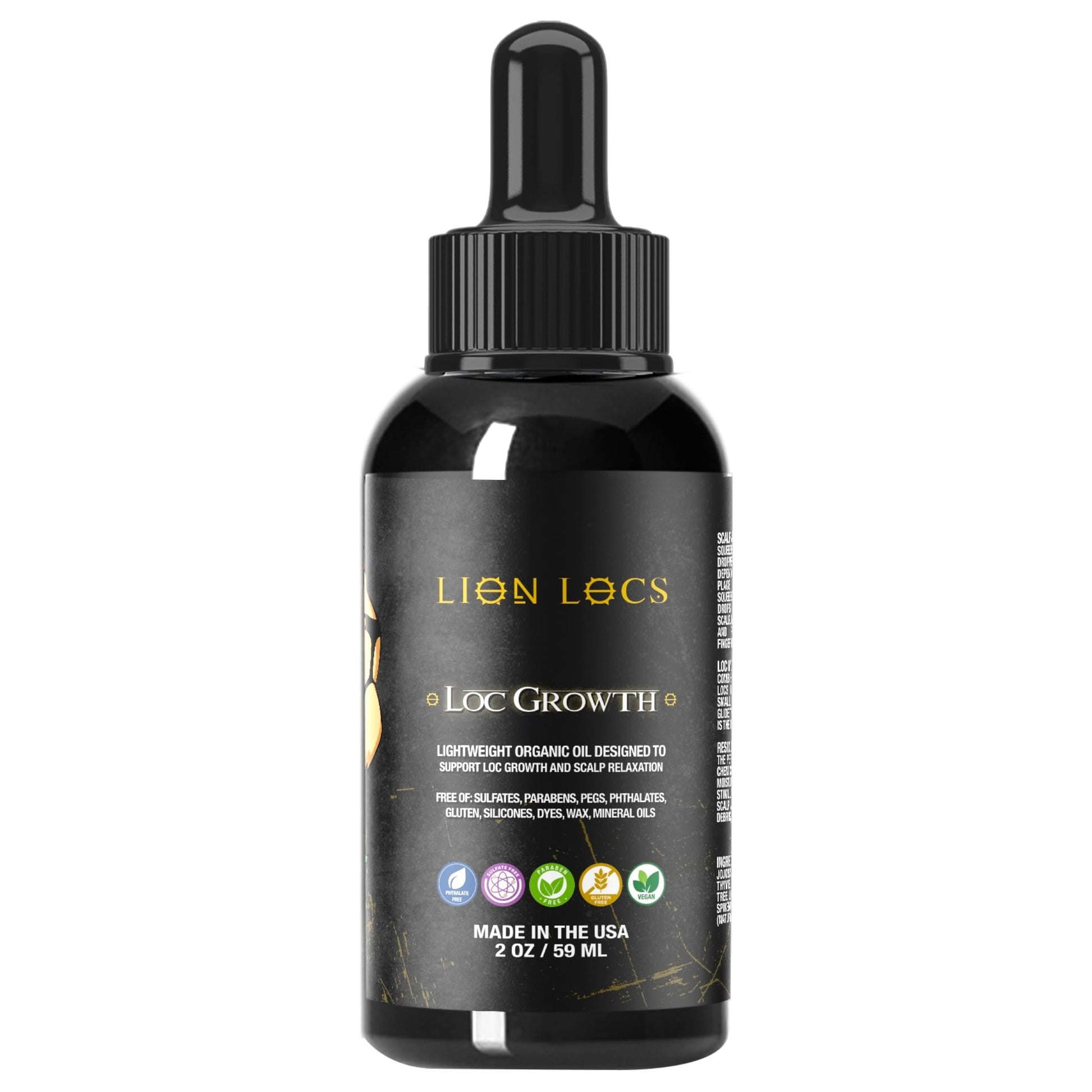 Lion Hair Growth Oil and Scalp Relaxer | Light Styling for Dreadlocks, Braidlocks, Braids, Faux Locs, Crochet Locs, Boho Locs, or Sisterlocks (4oz)