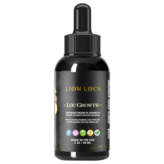 Lion Hair Growth Oil and Scalp Relaxer | Light Styling for Dreadlocks, Braidlocks, Braids, Faux Locs, Crochet Locs, Boho Locs, or Sisterlocks (4oz)