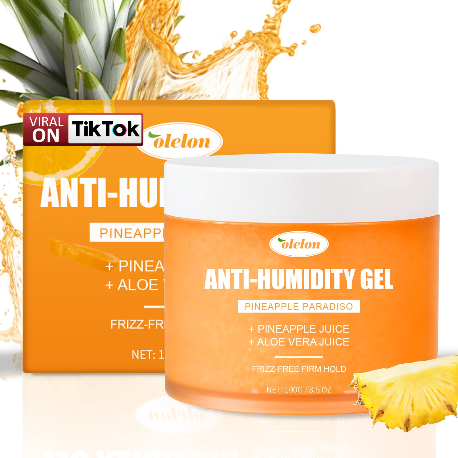 Pineapple paradiso Anti Humidity hair products Long Lasting Natural Formula Firm Hold Hair Gel,Easy To Wash Out for all curly, coily and wavy hair types| 3.5 oz