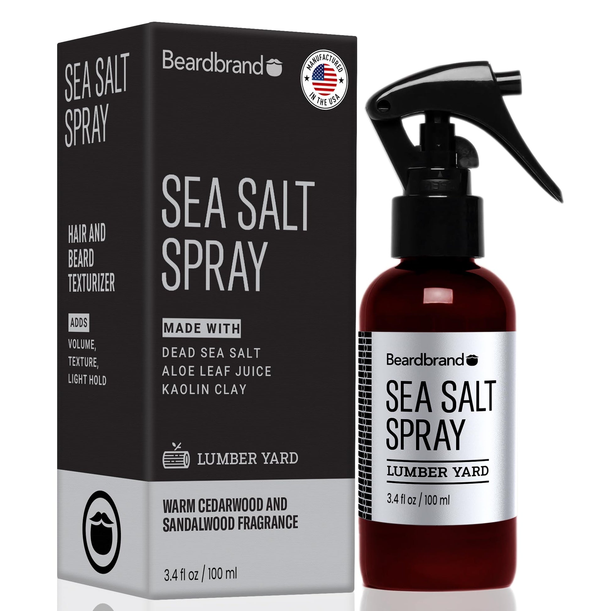 Sea Salt Spray for Men Hair Texture Spray Adds Instant Volume, For Lightweight Natural Textured Look, Lumber Yard Scent, Achieve Effortless Style & All-Day Hold